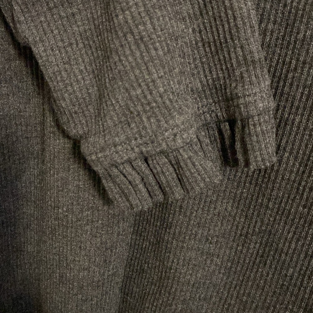 J.Crew gray knit ruffle mock neck top - Picture 3 of 6